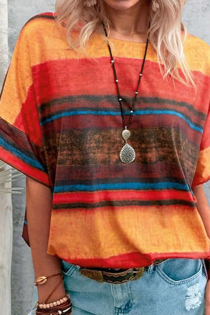 Gradual Change O Neck T-shirts(7 Colors)