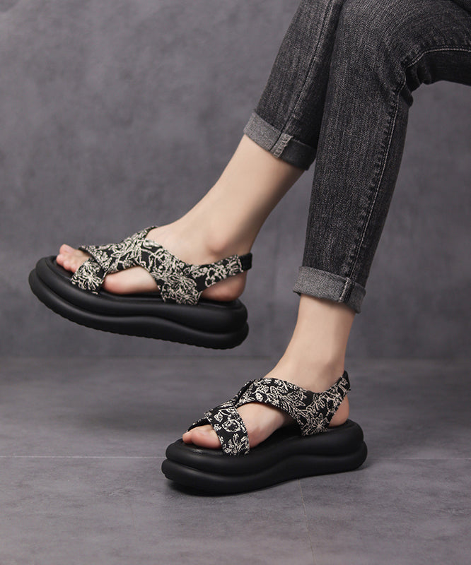 Boutique Green Hollow Out Peep Toe Sandals Platform Kj036