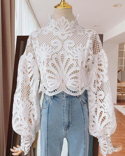 Crop White Blouse