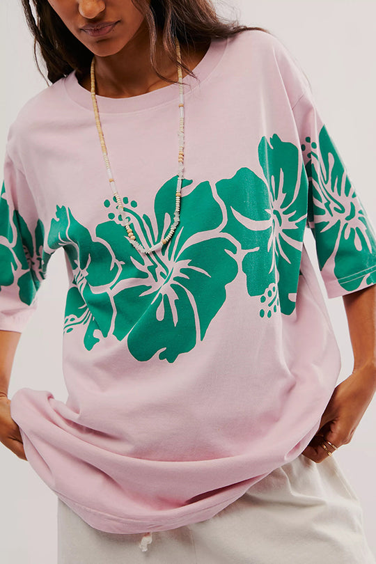 Print Loose Round Neck Short Sleeve T-shirt