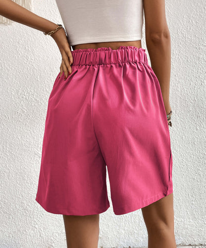 Eden Pocketed High Waist Shorts - Pink