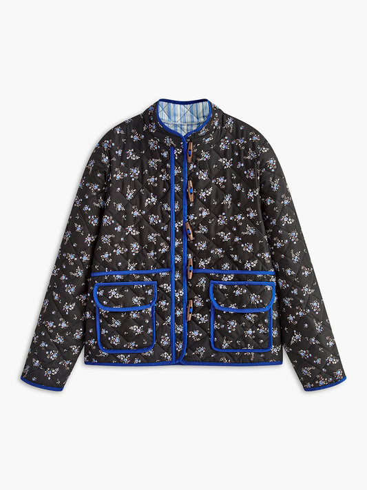 Contrast Trim Winter Coat