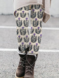 Scottish Thistle Floral Women's Knit Leggings elevenforest
