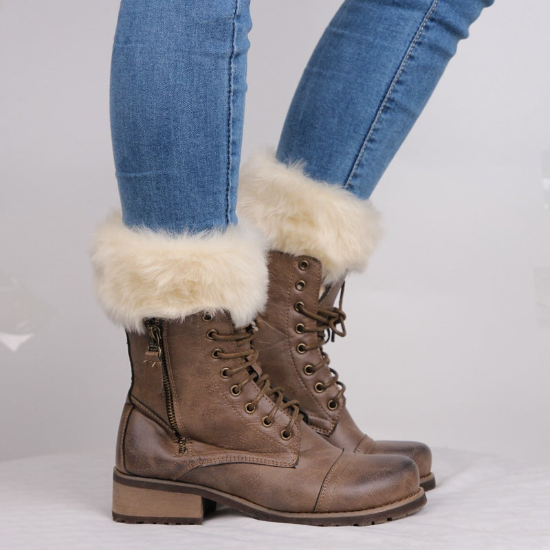 Casual Solid Color Furry Socks artswardrobe