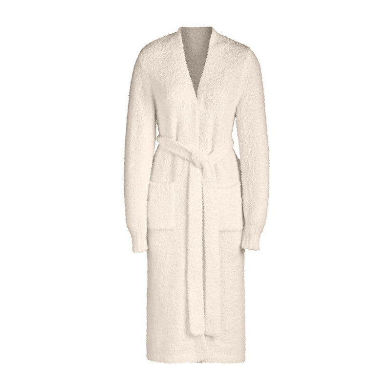 Fluffy Set Clothes Plush Lace-up Long Cardigan Belted Bathrobe Homewear Coat