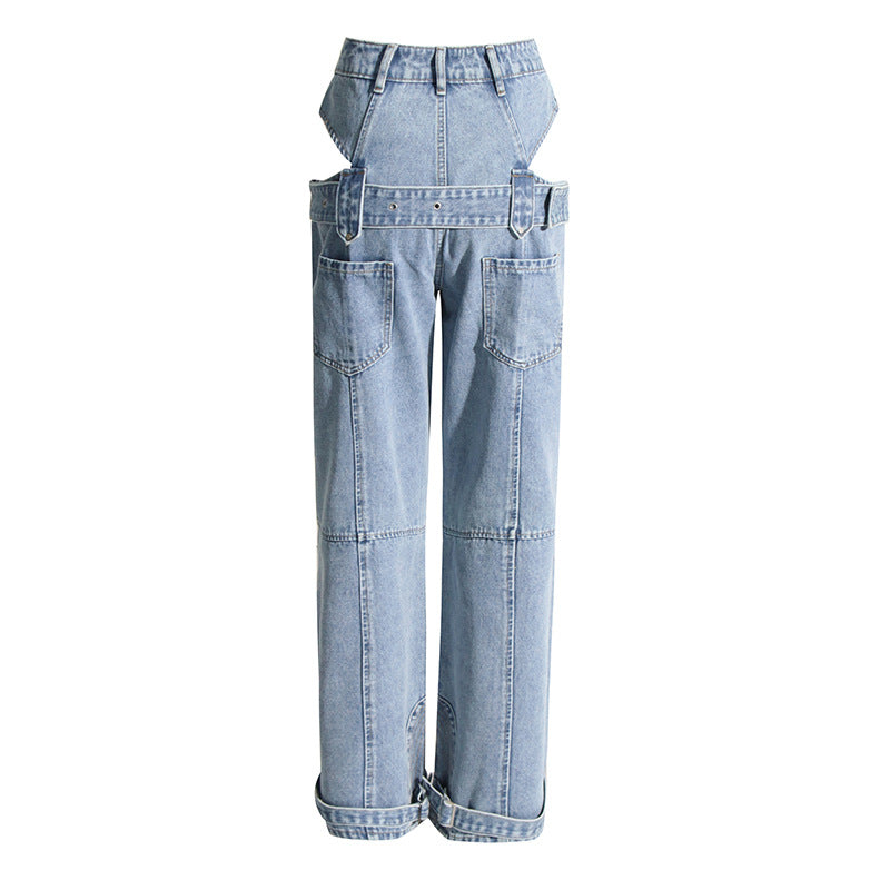 Spring Cropped Overalls Trousers for – Straight Leg Pants Design