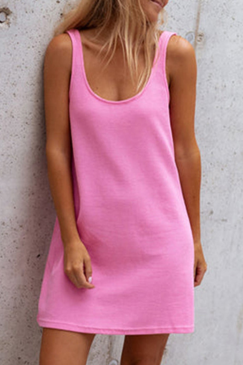 U Neck Vest Dress Dresses(8 Colors)