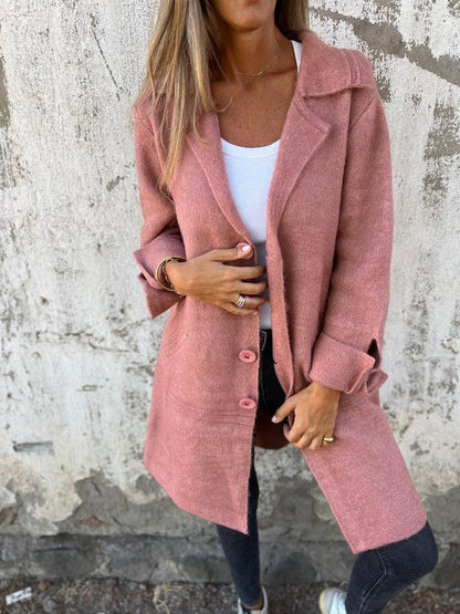 Lapel Single-breasted Long Coat