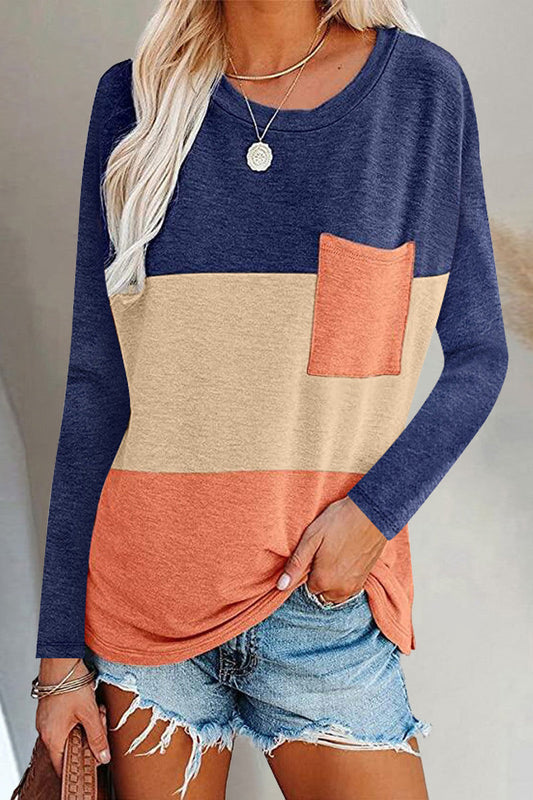 Split Joint O Neck T-shirts(6 Colors)