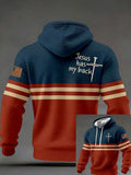 Comstylish Men's Casual Cross Faith Printed Hooded Sweatshirt