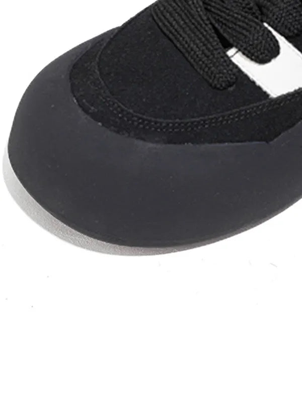 Lace-up Round-toe Split-joint Flat Shoes