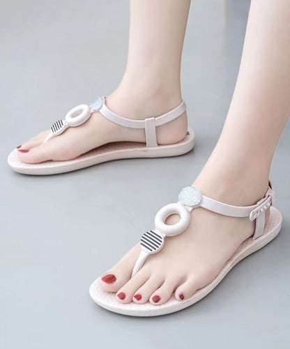 Red Splicing Peep Toe Beach Thong Sandals Oi036