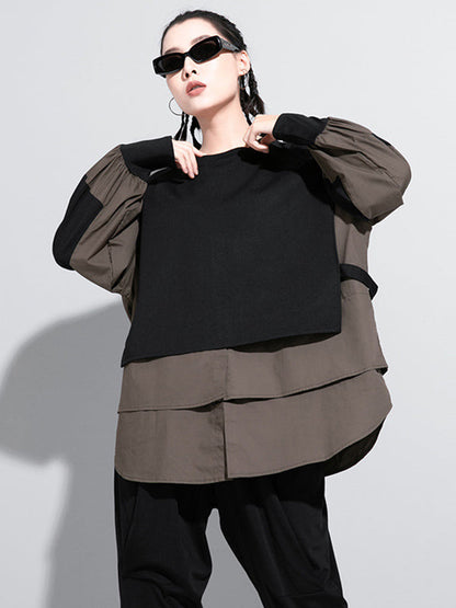 False Two Split-joint Long Sleeve T-shirt