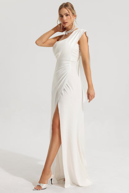 Sequin Ruched Split Maxi Dress