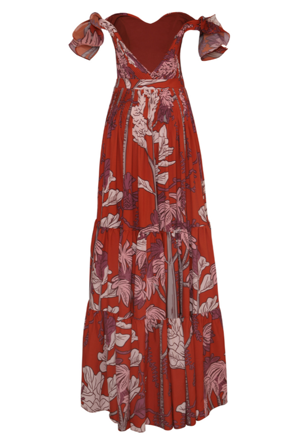 Off-shoulder Sweetheart Neck Maxi Dress