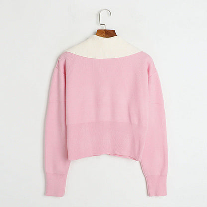 Pink Knitted Cardigan: Age-defying V-neck Top for Early Autumn