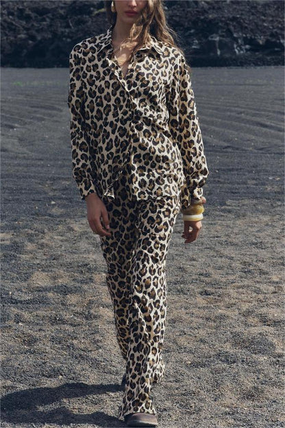 Spring Festival Leopard Shirt Leopard Pants Suit