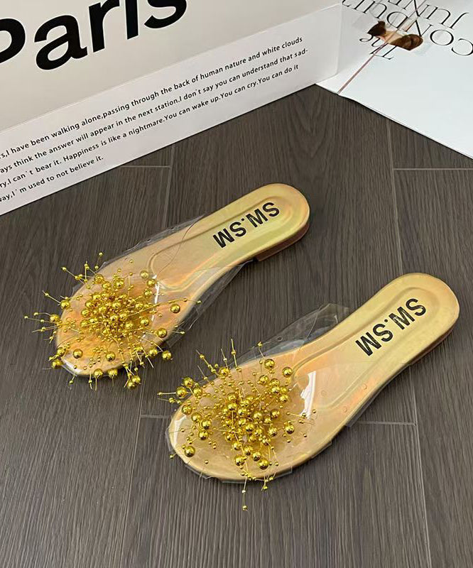 New Nail Bead Flat Bottomed Transparent Fish Mouth Slide Sandals Ag1009