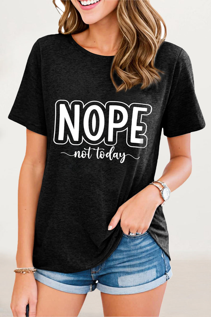 Letter Print O Neck T-shirts
