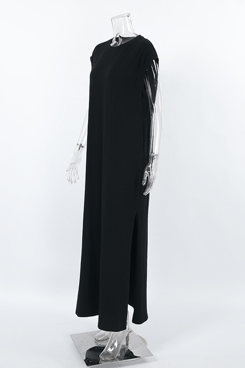 Street Pocket O Neck Vest Dresses