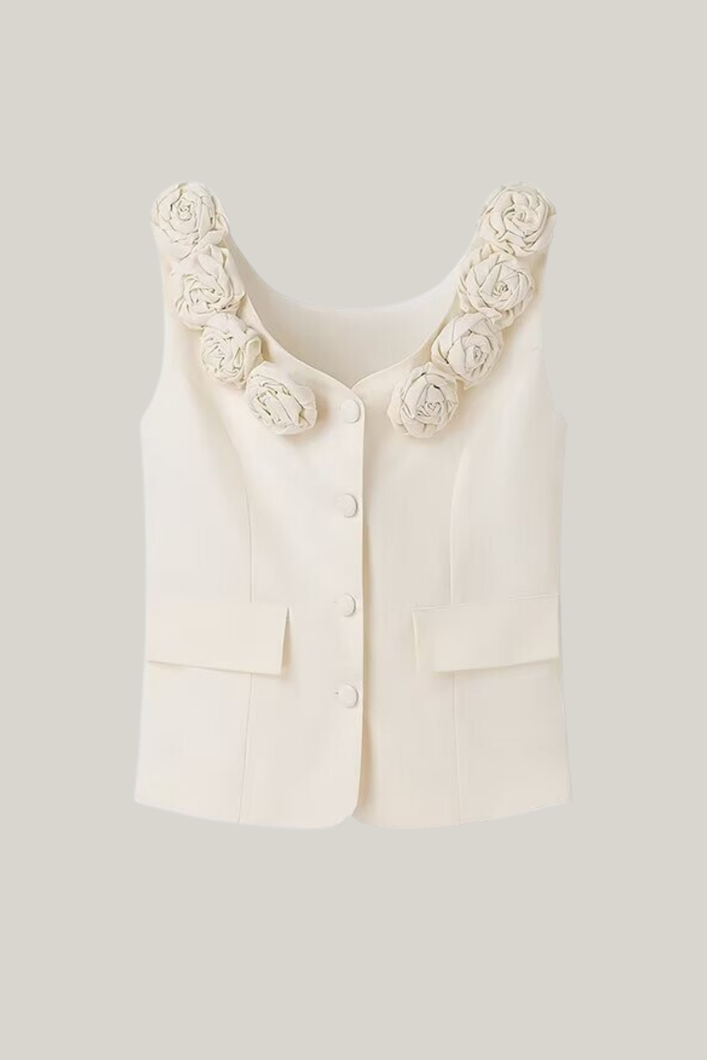 Cynthia U Neck Applique Vest