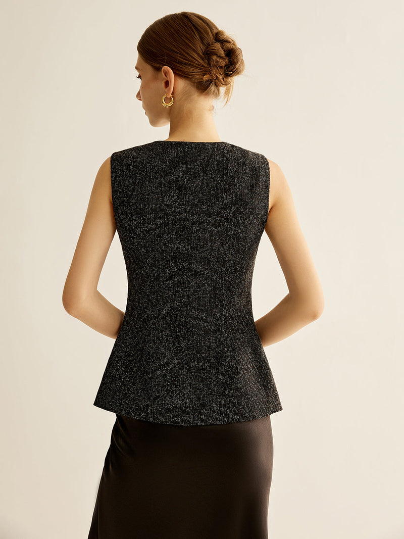 Breasted Piping Split Vest