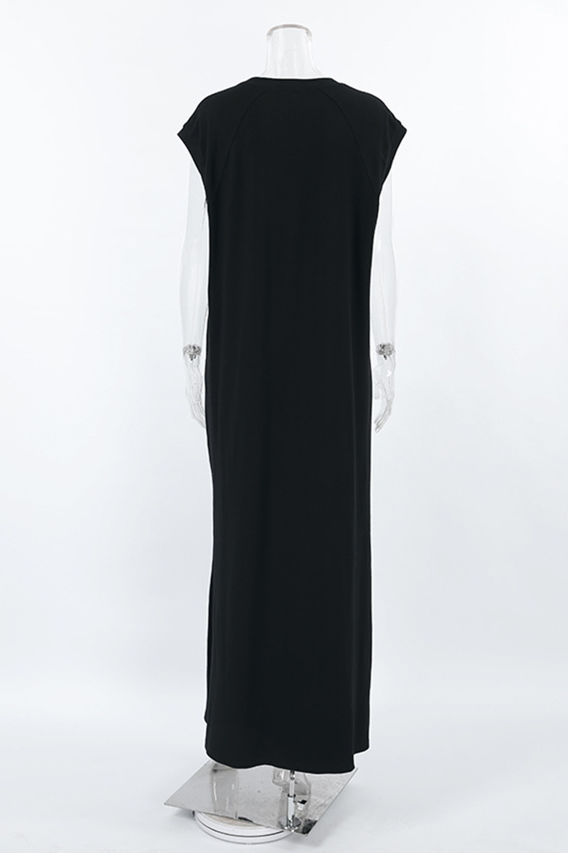 Street Pocket O Neck Vest Dresses