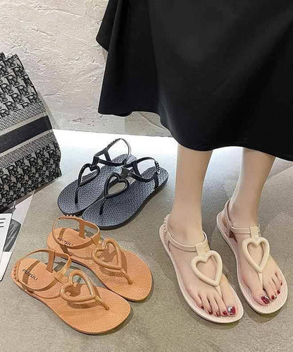Summer Khaki Heart Shaped Flip Flops Sandals Ag1023