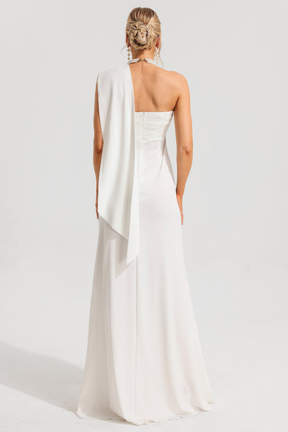 Sequin Ruched Split Maxi Dress