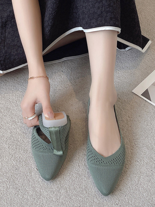 Breathable Hollow Color Flat Shoes