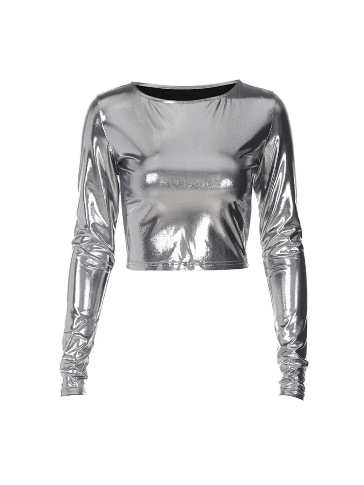 Spring Autumn Long Sleeve Party Club Crop Tops T Shirts Tees Items for Business