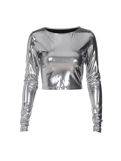 Spring Autumn Long Sleeve Party Club Crop Tops T Shirts Tees Items for Business