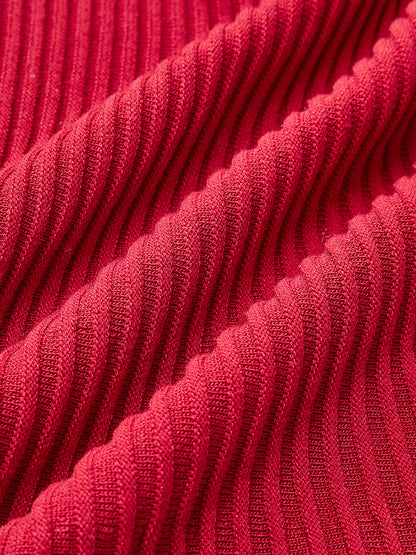 Mock Neck Ribbed Sweater Vest