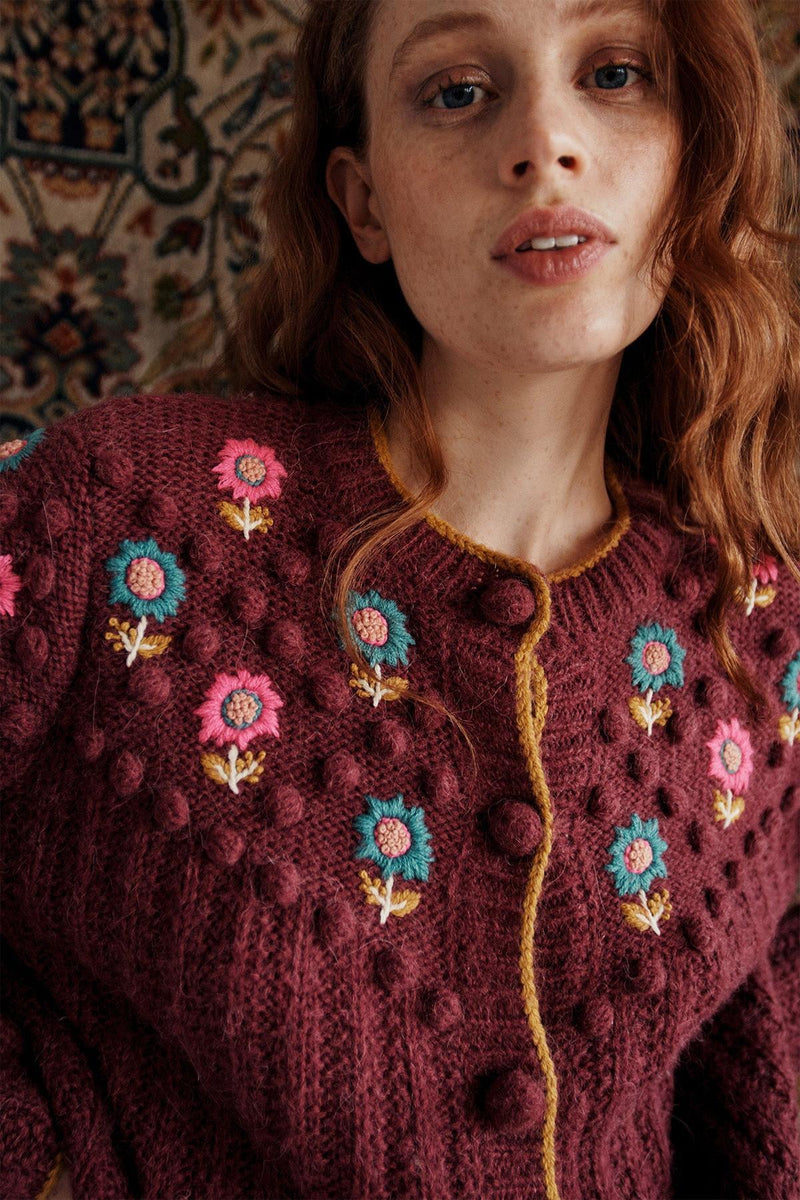 Long Sleeve Crew Collar Knit Cardigan