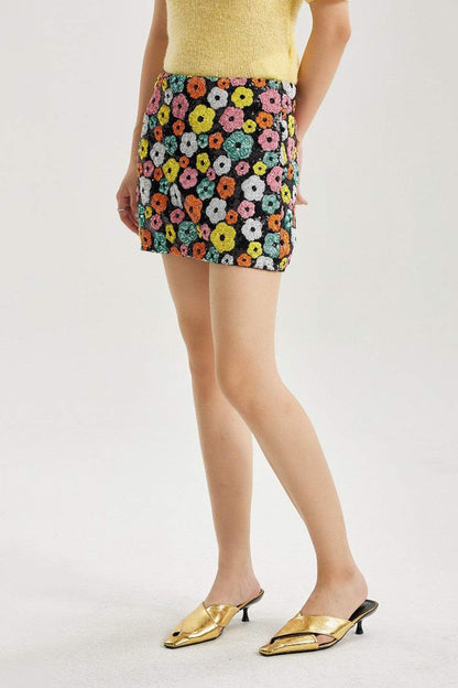 Sequin High Waist Mini Skirt