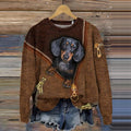 Comstylish Vintage The Little Cute Dachshund Print Sweatshirt