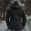 Men's Viking Life Of Tree Chunky Knit Hooded Cardigan artswardrobe