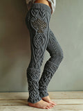 Vintage Viking Tree Of Life Celtic Knot Knit Jacquard Cozy Leggings artswardrobe