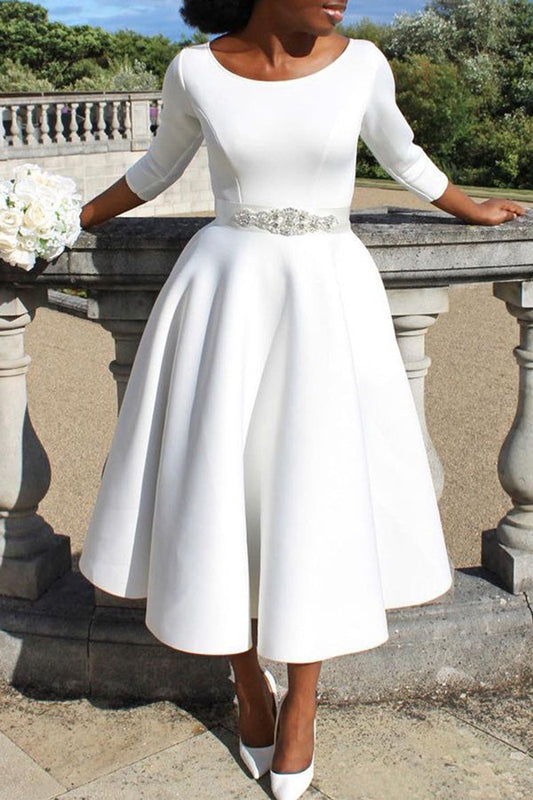 Color Large Swing Skirt Temperament Evening Dress
