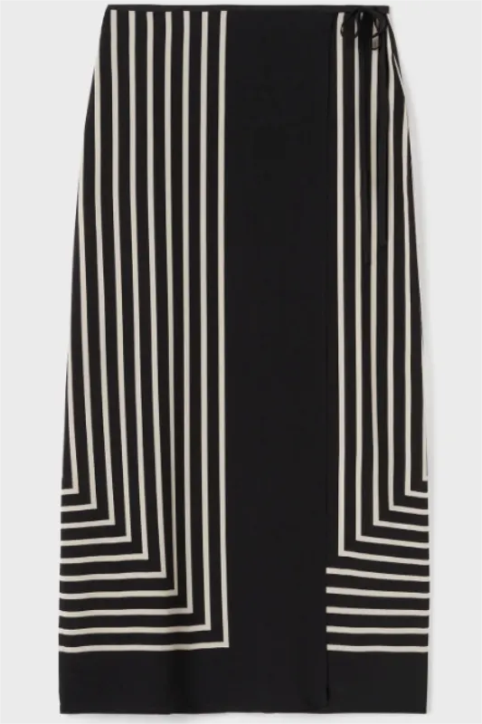 Geometric Patterns Warp Midi Skirt