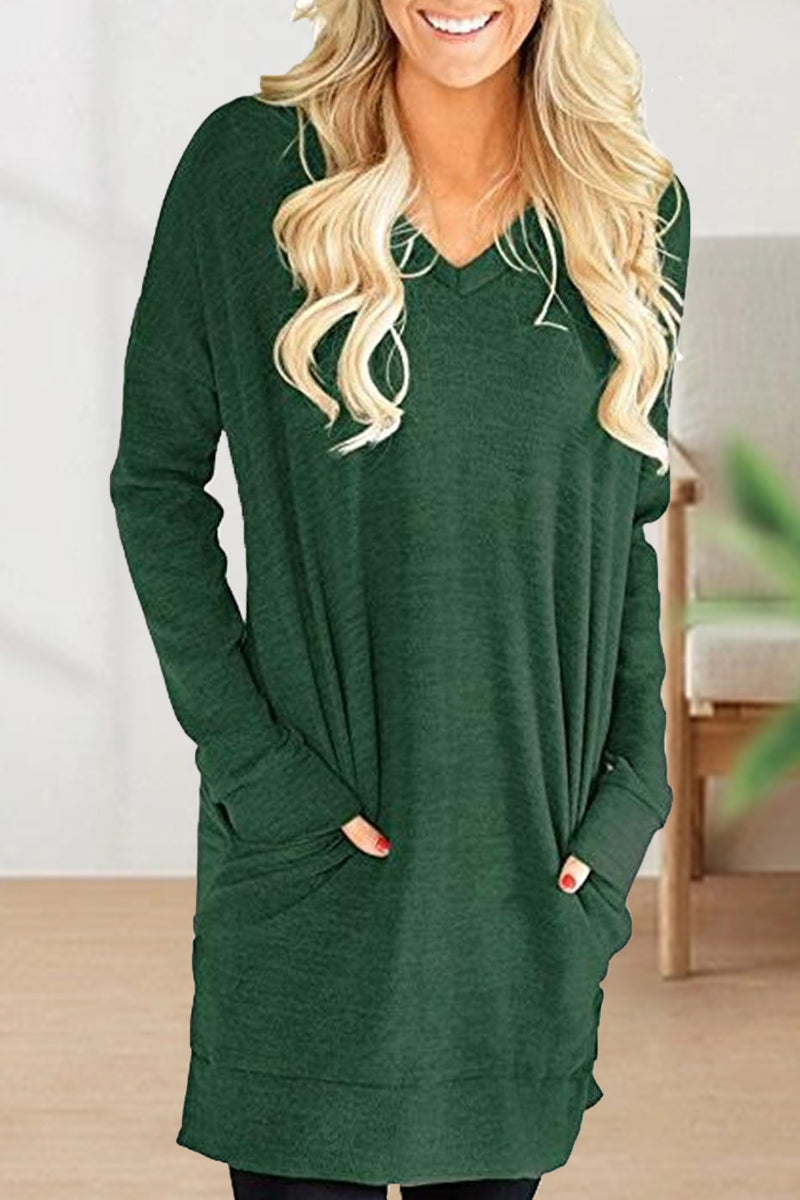 Color V Neck T-shirts
