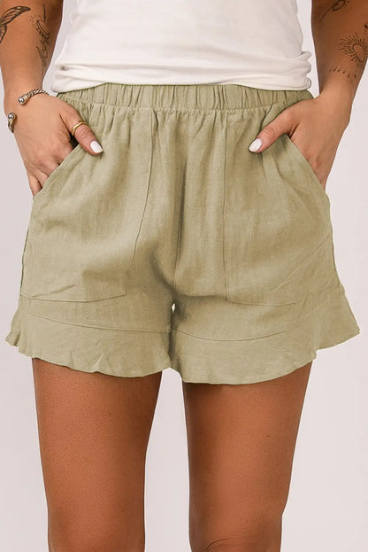 Apricot Ruffle Shorts
