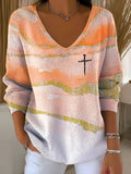 Women's Autumn Art Design Printed Pit Fabric Fabric Long Sleeve T-shirt artswardrobe