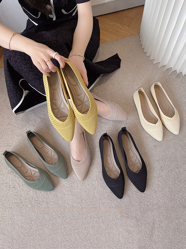 Breathable Hollow Color Flat Shoes