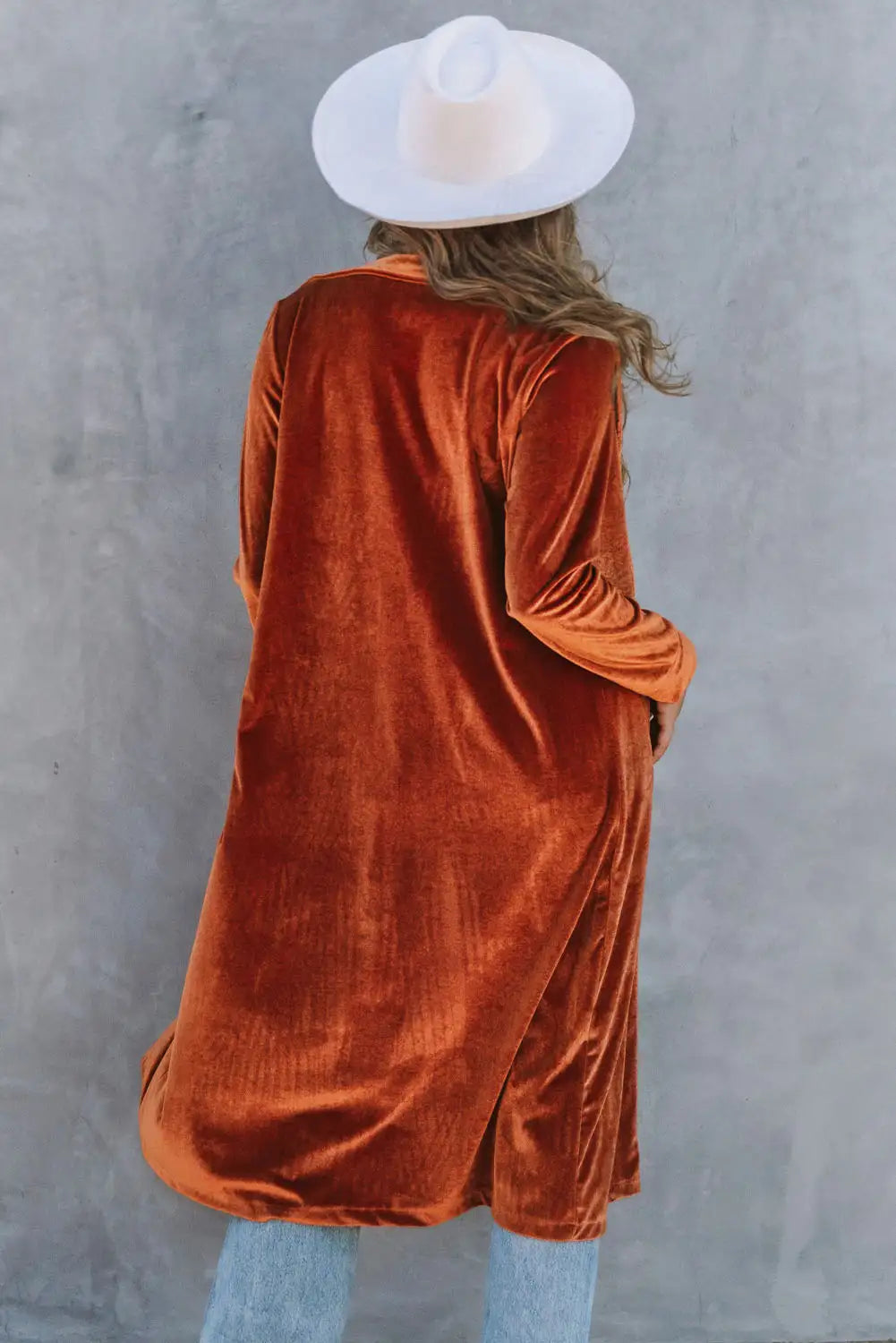 Brown Velvet Long Coat