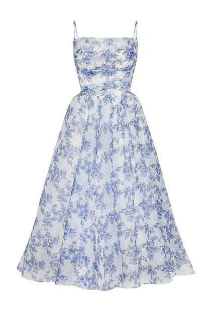 Backless Lace Up Slip Midi Dress