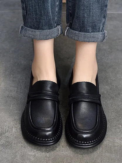 Round-toe Color Square-toe Shoes