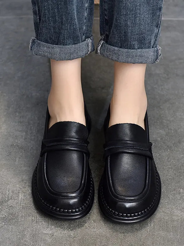 Round-toe Color Square-toe Shoes