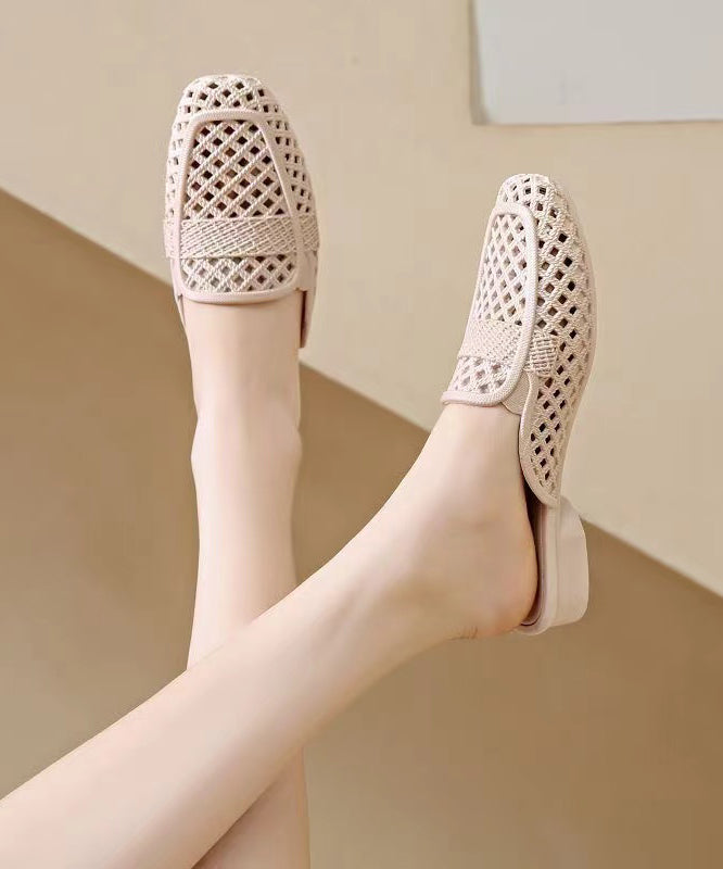 New Apricot Hollow Out Breathable Slide Sandals Ap1058