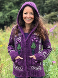 Scottish Floral Knitting Pattern Women's Hooded Cardigan elevenforest